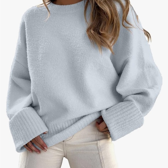 Anrabess Sweaters - ANRABESS Crewneck Long Sleeve Oversized Fuzzy Knit Chunky Pullover Sweater